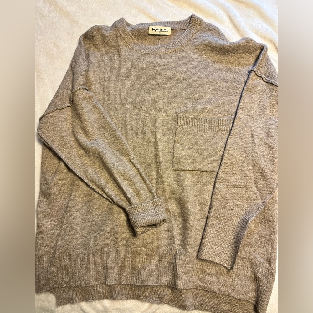 Impressions Boutique Sweater. Grey. Small.